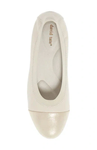 David Tate Nicole Cap Toe Flat In Neutral