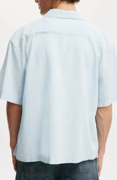 Cotton On Eli Linen Blend Short Sleeve Shirt In White