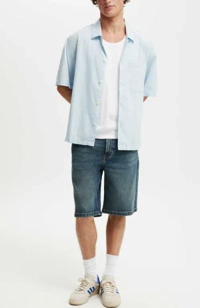 Cotton On Eli Linen Blend Short Sleeve Shirt In White