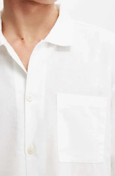 Cotton On Eli Linen Blend Short Sleeve Shirt In White