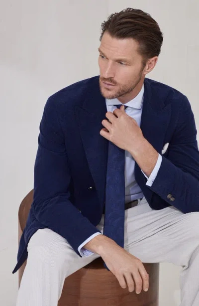 Brunello Cucinelli Deconstructed One-and-a-half-breasted Corduroy Blazer In Blue