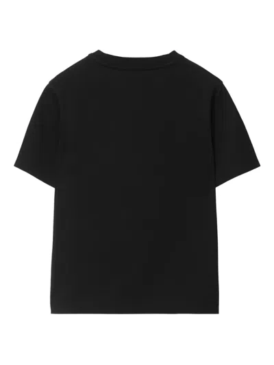 Burberry Logo Printed Cotton Jersey T-shirt In Black