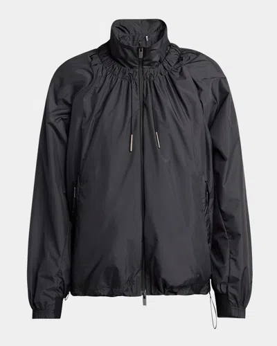 Moncler Valencay Drawstring Windbreaker Jacket In Burgundy