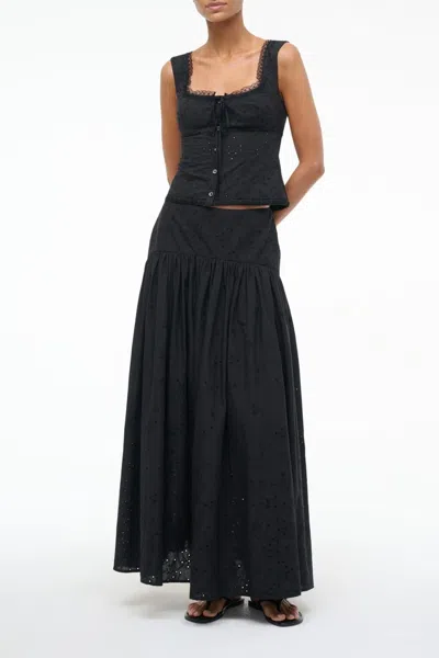 Staud Procida Eyelet Skirt In Black