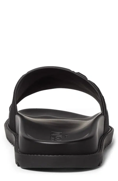 Fendi Rubber Slides With High Strap And Embossed Ff Motif Shoes In Black