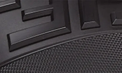 Fendi Rubber Slides With High Strap And Embossed Ff Motif Shoes In Black