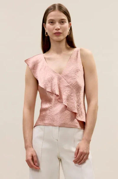 Rebecca Taylor Hollis Satin Tank In Rouge In Pink