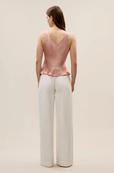 Rebecca Taylor Hollis Satin Tank In Rouge In Pink
