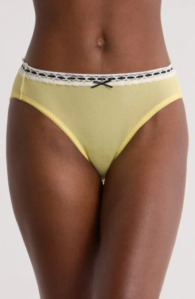 Free People So Sweet Intimately Fp Mesh Bikini In Yellow