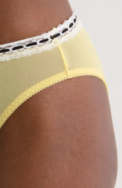 Free People So Sweet Intimately Fp Mesh Bikini In Yellow