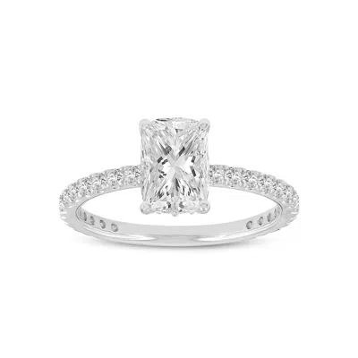 Luvmyjewelry Melina 14k White Gold Cushion Lab Grown Diamond Engagement Ring - 2.02 Ct