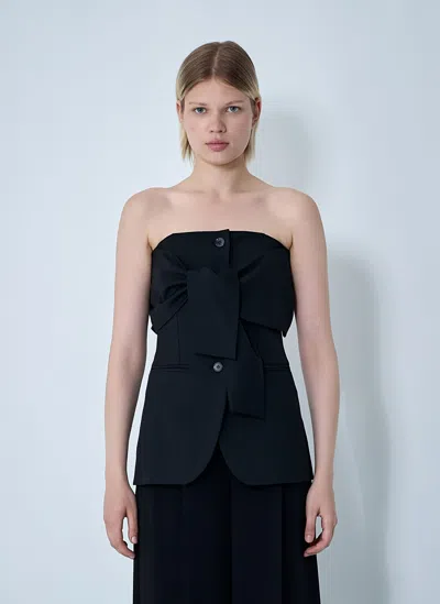 Max Mara Straight-neckline Button Waistcoat In Blue