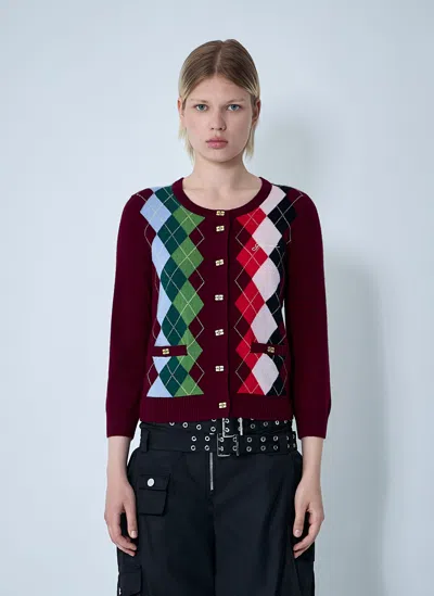 Ganni Cashmere Wool Mix Cardigan In Brown