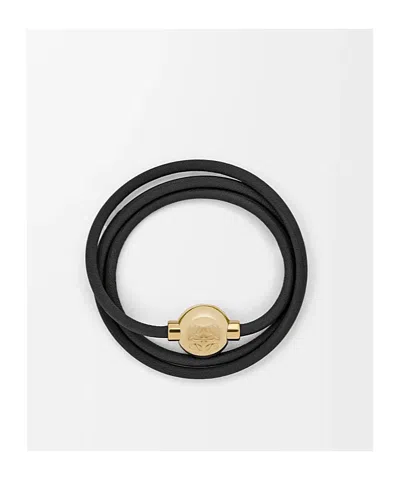 Loewe Women Pebble Leather Bracelet In Black