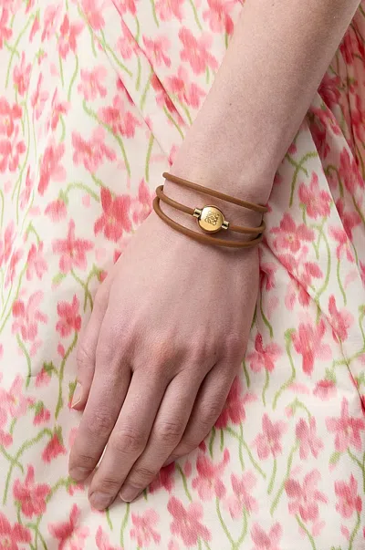 Loewe Women Pebble Bracelet In Brown