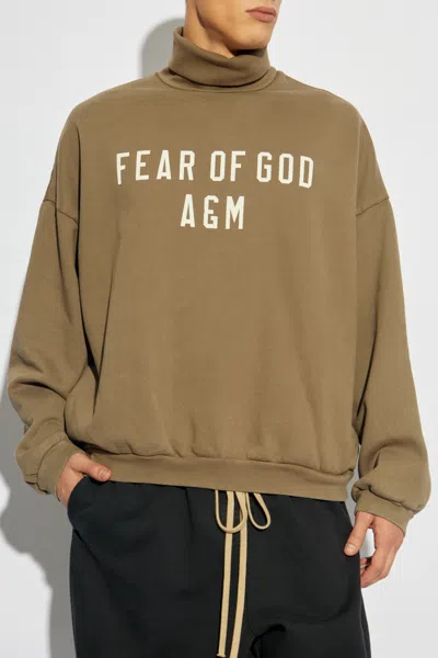 Essentials Logo-print Sweatshirt In Brown