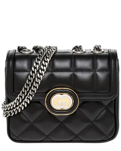 Gucci Deco Mini Leather Shoulder Bag In Black