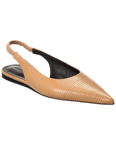 Proenza Schouler Spike Lizard-embossed Leather Slingback Flat In Gold