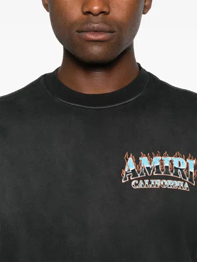 Amiri Sunny Place Logo-print Cotton-blend Jersey T-shirt In Black