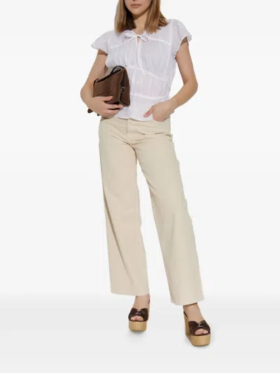 Rag & Bone Ruffled Peplum Blouse In White