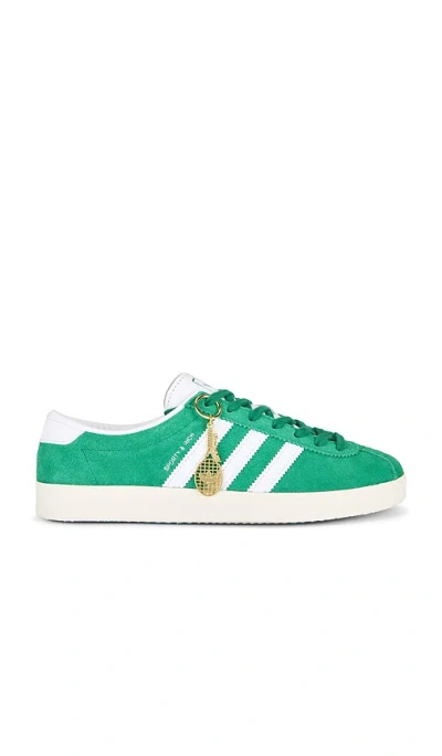 Adidas Originals Suede Round Toe Sneakers With Herringbone Motif In Green