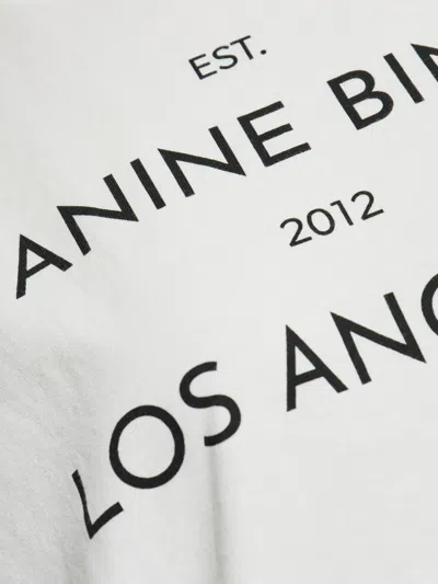 Anine Bing Graphic Print Crew Neck Short Sleeve Top In White