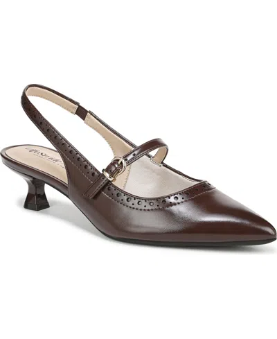 Lifestride Women's Marilyn Pointed Toe Kitten Heel Slingback Pumps