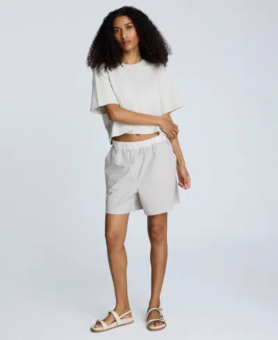 Kenneth Cole Pull-on Elastic Waistband Boxer Shorts In Gray