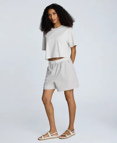 Kenneth Cole Pull-on Elastic Waistband Boxer Shorts In Gray