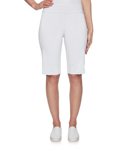 Ruby Rd. Petite Pull On Tech Bermuda Short In White