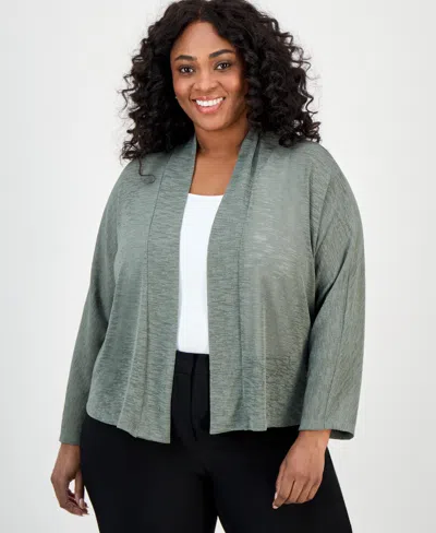 Kasper Plus Size Onion-skin Jacket In Green