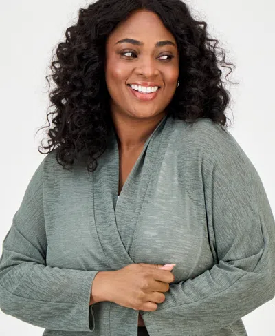 Kasper Plus Size Onion-skin Jacket In Green