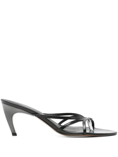 Coperni 35mm Leather Thong Sandals In Black