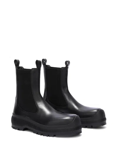 Jil Sander Black Leather Chelsea Boots