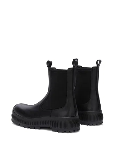 Jil Sander Black Leather Chelsea Boots