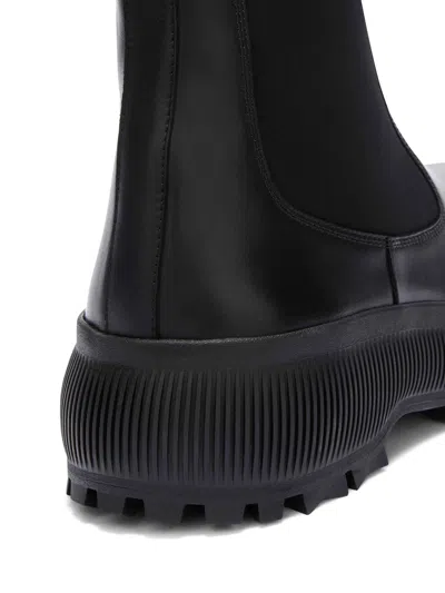 Jil Sander Black Leather Chelsea Boots