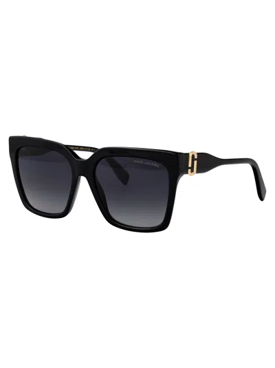 Marc Jacobs Acetate Square Sunglasses In Black