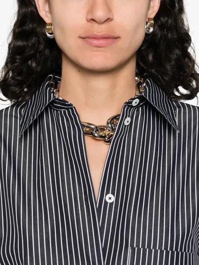 Totême Toteme Women Striped Kimono-sleeve Shirtdress In Gray