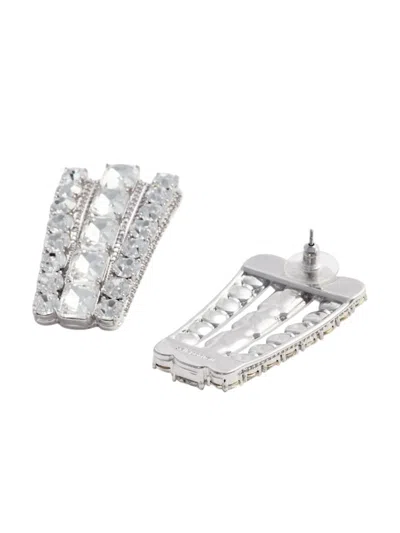 Self-portrait Self Portrait Multi Crystal Earrings In Metallic