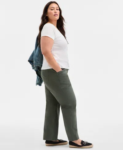 On 34th Trendy Plus Size Snap Front T Shirt Braided Trim Cargo Pants Exclusively At Macys