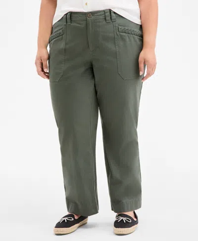 On 34th Trendy Plus Size Snap Front T Shirt Braided Trim Cargo Pants Exclusively At Macys