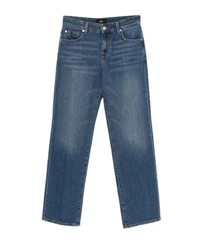 7 For All Mankind Cotton Denim In Blue