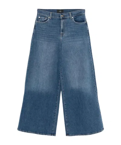 7 For All Mankind Zoey High Waist Wide Leg Jeans In Blue