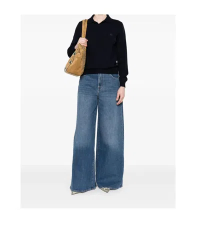 7 For All Mankind Zoey High Waist Wide Leg Jeans In Blue