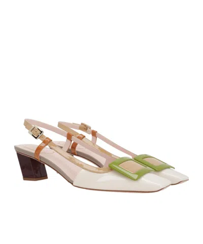 Roger Vivier Chic Block Heel Slingback Pump In Neutral