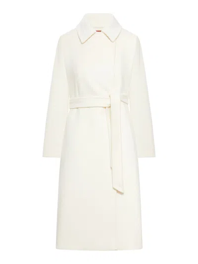 Max Mara Wool Robe Coat In White
