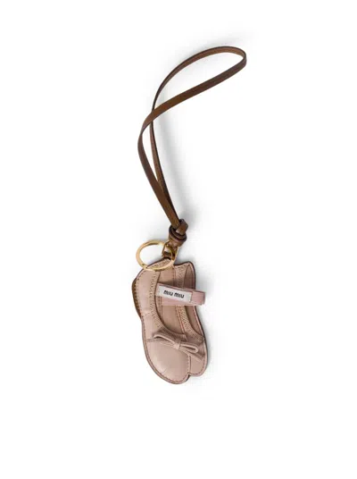 Miu Miu Trick Miu Ballet Leather Key Ring