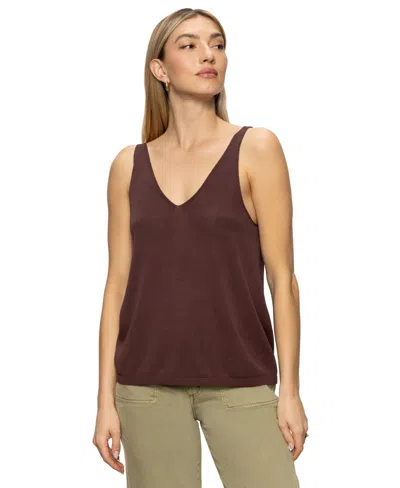 Sanctuary Women's V-neck Sleeveless Pullover Sweater In Brown