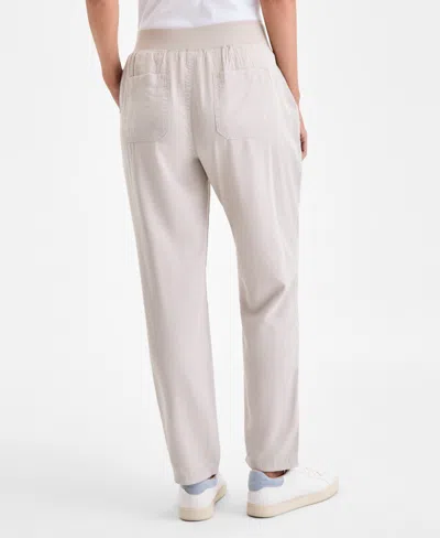 Style & Co Petite Mid Rise Pull-on Ankle Pants, Created For Macy's In Gray