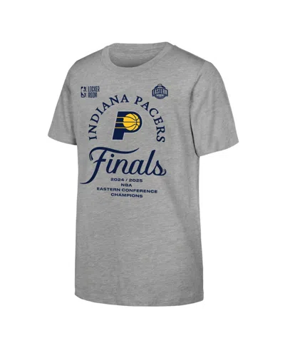 Fanatics Big Boys And Girls Gray Indiana Pacers 2025 Nba Eastern Conference Champions Locker Room T-shirt